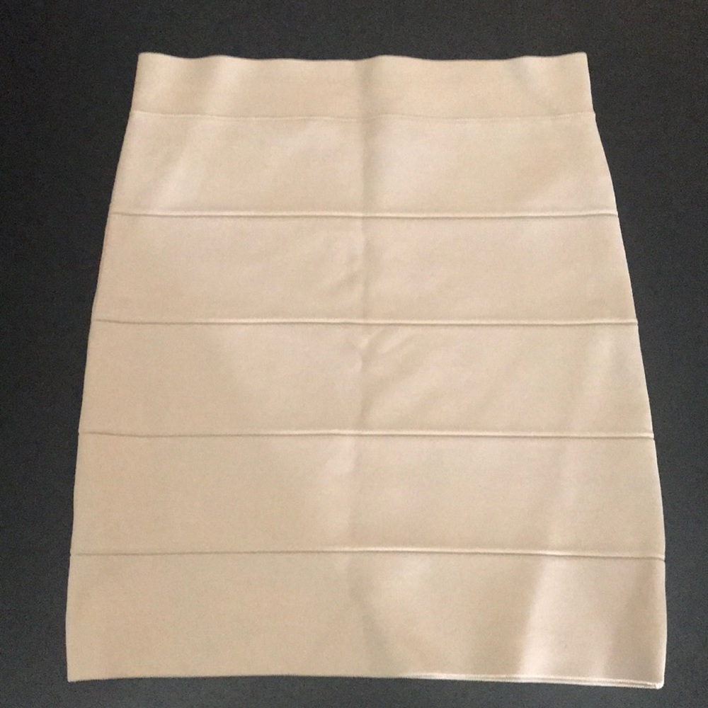 BCBG Maxazira beige bandage skirt, size M